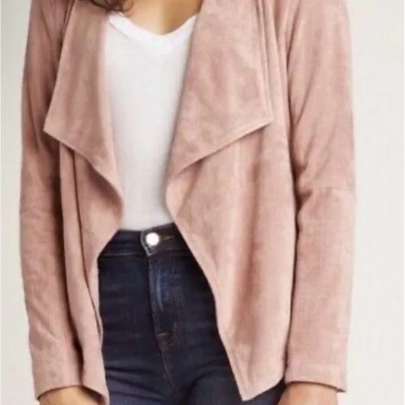 NWT BB Dakota Blush Pink faux suede open front jacket New from Nordstrom. Medium - Picture 3 of 8